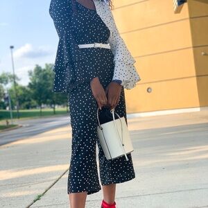River Island Polka Dot Black and White Jumpsuit